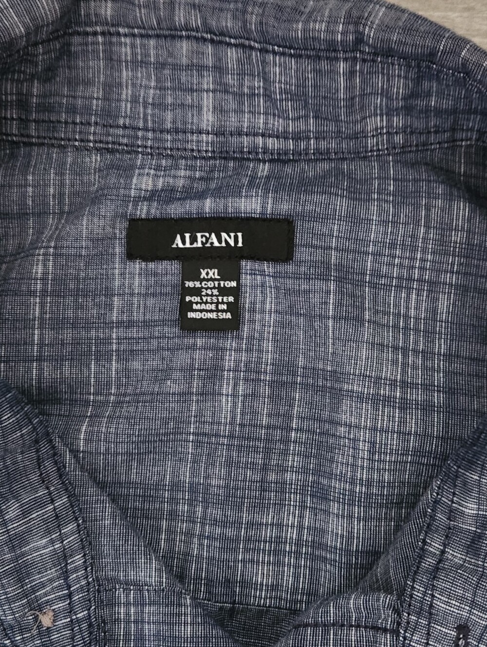 Alfani Men’s Short Sleeve Button-Down Shirt - Denim Blue Heather Size XXL - Picture 2 of 6